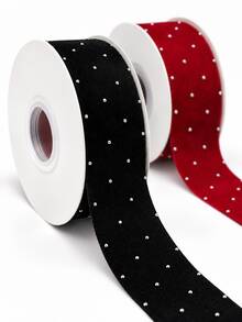 5 Yards Christmas Sequin Plush Ribbon Roll - Red & Black Shiny Diamond Plush Ribbon, Suitable For Holiday Christmas Tree Decoration, Luxury Gift Wrapping, DIY Hair Clip Making, Collar & Necklace Matching, And Handmade Craft Materials For Various Creative Applications - Rhinestone Ribbon - View 6