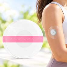 1 Set (10/20/30/40/50/100 Pieces) Freestyle Libre&Omnipod 5&Dash Motion Sensor Patches, Breathable Waterproof Adhesive Patches, Suitable For Sports Like Rock Climbing, Running, Sweatproof, Can Secure And Protect , Suitable For Gym - Pink Transparent - View 2