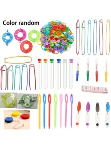 EDCUEBE7 1 Set Alat Rajut Kait Set Perlengkapan Jahit Kit Merajut untuk Pemula, Dengan Benang Rajut dan Tas Penyimpanan, Kait Rajut Ergonomis dan Aksesoris (Semua Warna Produk Acak, Kemasan Benang Acak) - Berbagai gaya - View 9