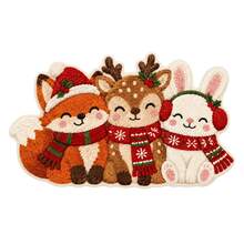 1pc Christmas Fox Deer Rabbit Shaped Doormat, Christmas Hat Scarf Welcome Mat, Carpet, Floor Mat, Christmas Rug, Bedroom Rug, Area Rug - Multicolor - View 5