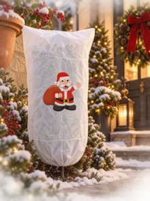 1 buah - Penutup Pelindung Embun Beku Tanaman Natal, Tas Jaket Musim Dingin Tanaman Non-Woven yang Dapat Digunakan Kembali dengan Tali Serut, Motif Rusa, Pohon, Manusia Salju, Santa, Tas Pelindung Tanaman untuk Pot Taman Luar Ruangan, Tersedia 4 Gaya - Penutup antibeku tanaman - View 8