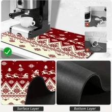 1pc Dish Drying Mat, Coffee Machine Mat, Christmas Reindeer Sleigh Pattern Dish Drying Mat, Kitchen Dish Drainer Mat, Protect Tabletop, Suitable For Home Kitchen, Christmas Holiday Atmosphere Decor Mat, Multi-Purpose Drying Mat, Home Gift, Tabletop Decoration - XYLSD-1154 - View 9
