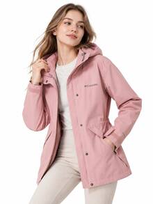 Columbia New Waterproof Outdoor Women's Sports Jacket Hooded Casual Windbreaker - Pink - View 3