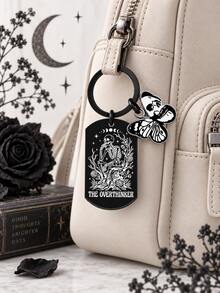 1 buah/3 buah Gantungan Kunci Kerangka Ngengat Gotik dari Baja Tahan Karat, Gantungan Tas Logam Hitam untuk Dompet, Ransel & Tas Tangan, Aksesori Halloween, Hadiah Natal - MultiWarna - View 6