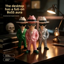 3D Printed Skeleton Figurine With Top Hat, Skeleton Desktop Decor - Multi-color - View 2