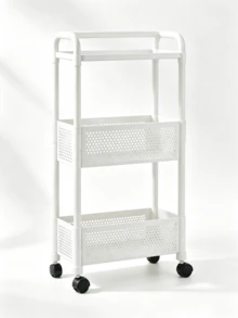 Modern Multi-Functional Rolling Storage Cart With Lockable Wheels, Suitable For Apartment And Dorm, Multi-Purpose Practical Shelf For Daily Essentials And Spices, Ideal For Kitchen Daily Use And Room Organization - Multicolor - View 10
