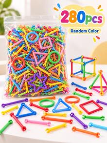 100/200pcs Magic Wand Construction Blocks Set - Children Building Blocks DIY Toy, Educational Construction Playset, Unleash Kids Imagination, Engineering Kit, Multi-Color & Shapes, Perfect Gift For Birthday, Holiday, Party, Puzzle Building Toy - Multicolor - View 13