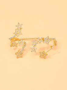outingfit 1pc Women's Rhinestone Star Ring, Sparkling Starry Sky Open Ring, Y2K Jewelry, Suitable For Party, Wedding And Gift - Star - View 8
