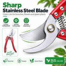 1 buah Gunting Pangkas Taman Stainless Steel, Gunting Pangkas Pohon Buah Tajam Manual Hemat Tenaga, Alat Pemangkas Bunga dan Tanaman Multifungsi Portabel, Cocok untuk Ranting Pohon Buah, Bunga, Tanaman Hijau, Berkebun di Halaman - Manual - View 4