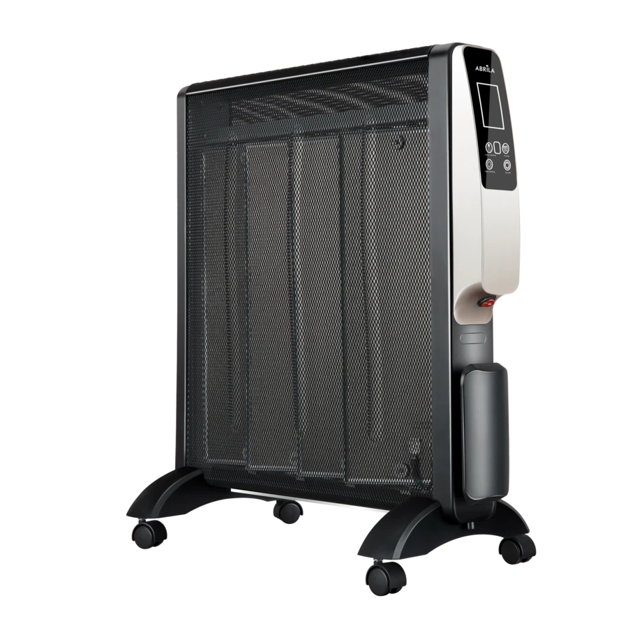 Avant ABRILA 2000W Mica Radiator Heater 4 Elements White/Silver Remote 2 Power Settings Anti-Tip Timer Display 61.5x56x26.5 Cm - Black - View 1