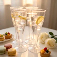 8/20 st återanvändbara 4.5oz champagneglas i klar akryl, krossäkra, lämpliga för fester, bröllop och stora evenemang, eleganta och lätta att rengöra, festtillbehör - Visa 2