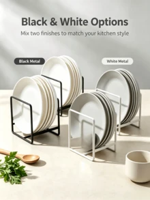 2 piezas Escurridor de platos de acero inoxidable ahorrador de espacio, organizador de almacenamiento multifuncional de cocina, sostiene platos, estante de almacenamiento de utensilios de cocina, adecuado para uso en la cocina, escurridor de platos, decoración de cocina, decoración del hogar de otoño, almacenamiento y organización de cocina - Multicolor - Ver 3