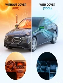 Car Front Windshield Snow Cover, Anti-Freeze Anti-Frost Anti-Snow Anti-UV Sun Shade, With Reflective Strip And Rearview Mirror Ear Cover, UV Protection And Snow Shield Function, Easy Installation And Durable, Ensures Winter Driving Safety And Flexible Design For Icy And Snowy Road Conditions - Glass Dome - View 4