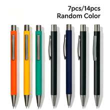 Multi-Color Metal Clickable Promotional Pens, Available In 7-Piece Or 14-Piece Sets. Metal Texture With Clickable Design, Smooth Writing And Refillable. Suitable For Daily Office And Study Notes, Practical Gifts For Business Events, And Ideal For Corporate Promotion - Multi-color - View 11