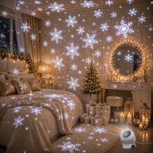 Winter Snowflake Projection Light, Christmas Decoration Gift Lamp, USB Powered, 360° Adjustable Angle. Perfect For Bedroom Party Decoration, Gathering Atmosphere Lighting, Home Decor And Birthday Gift. - Snowflake - View 6