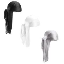 ZTZI Silky Satin Durag Long Tail Doo Rag, Solid Color Pirate Turban Headwrap, Hip Hop Wave Cap Hair Protection Headwear For Men Women - V3pcs4801 - View 17