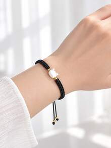 1 buah Gelang Anyaman Gaya dengan Liontin Kucing Hitam, Cocok Sebagai Hadiah untuk Pasangan dan Sahabat - 1 gelang - View 10