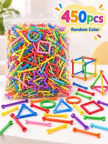 100/200pcs Magic Wand Construction Blocks Set - Children Building Blocks DIY Toy, Educational Construction Playset, Unleash Kids Imagination, Engineering Kit, Multi-Color & Shapes, Perfect Gift For Birthday, Holiday, Party, Puzzle Building Toy - Multicolor - View 14