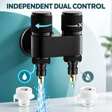 Stainless Steel Dual Outlet Angle Valve, 1 In 2 Out Water Stop Valve, Automatic Water Shut Off 3-Way Connector For Washing Machine - Multi-color - View 8