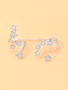 outingfit 1pc Women's Rhinestone Star Ring, Sparkling Starry Sky Open Ring, Y2K Jewelry, Suitable For Party, Wedding And Gift - Star - View 3