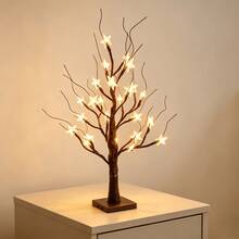 1PC/2pcs 60CM Pearlescent Brown Star Tree Light 24 LED Warm Light Tree Lamp USB And 3 AA Battery Box Dual Power Supply Desktop Atmosphere Night Light Bedroom Party Decoration Ornament Lamp - Warm White - View 13