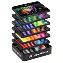 Set 180 Pensil Warna | Isi Pensil Warna Inti Lunak untuk Seniman Dewasa | Tersusun Rapi dalam Kotak Kaleng Presentasi - 180 warna timah berwarna berminyak - View 1