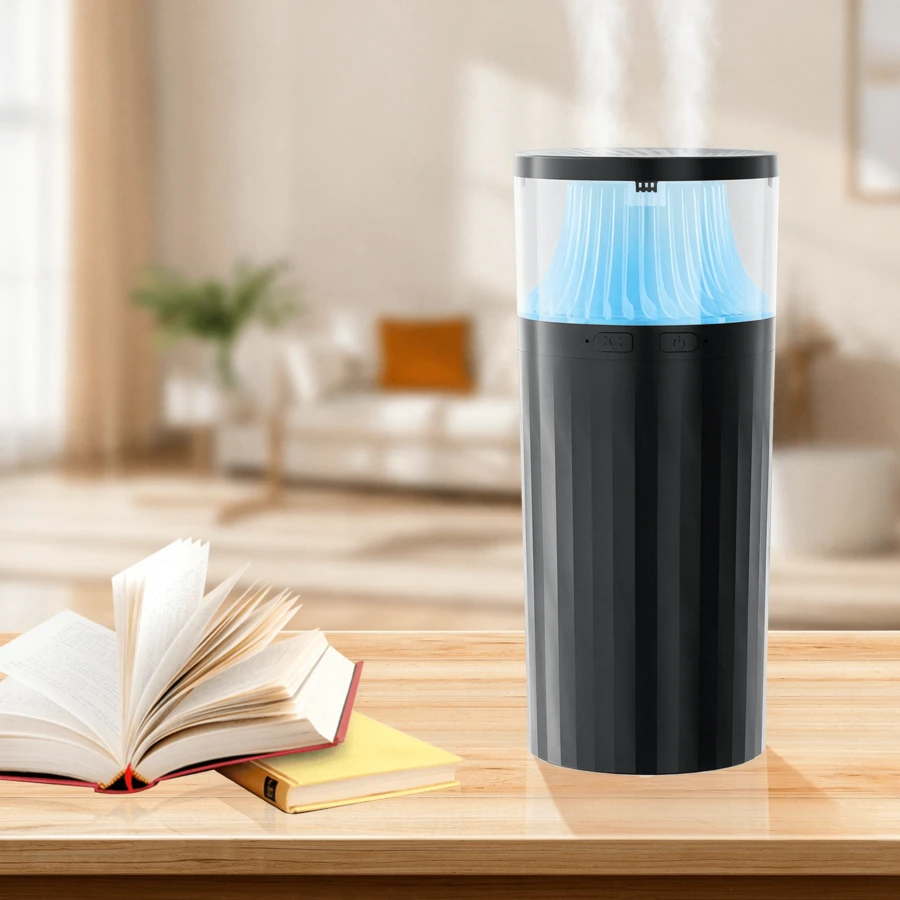 1pc Dual Mist Electric Air Freshener, USB Rechargeable Humidifier, 7-Color Night Light Humidifier, Portable Car Air Freshener, Equipped With 1200mAh Rechargeable Lithium Battery, Top Fill, Single Mist, Dual Mist, Alternating Single Mist, Suitable For Bedroom, Study, Living Room, Camping Essential, Christmas Gift - Multicolor - View 1