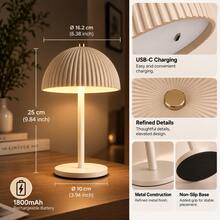 LED Touch Control 3-Color Mushroom Lamp, USB Rechargeable, Touch Switch, Dimmable/3-Color Temperature, Home Decor Ambient Light, Compact Design - Portable & Easy To Place, Suitable For Bedroom/Living Room/Hallway/Bathroom/Dining Room, Ideal Holiday Gift - Desk Lamp - View 9