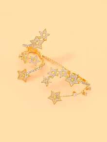 outingfit 1pc Women's Rhinestone Star Ring, Sparkling Starry Sky Open Ring, Y2K Jewelry, Suitable For Party, Wedding And Gift - Star - View 4