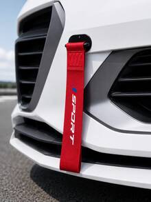 1pc Universal Car Sport Style Tow Strap Decor - High-Strength Nylon Webbing, "SPORT" Print Design, Easy Installation, Suitable For Most Car Front Bumper Grilles, Eye-Catching Appearance Modification Accessory, Black And Red Available - Multicolor - View 3