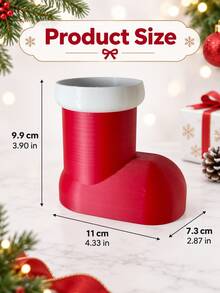 Tempat Pena Plastik Berbentuk Sepatu Bot Natal, Desain Mulut Lebar, Kotak Penyimpanan Meja Liburan, Cocok untuk Pena, Pensil, Kuas, Penggaris, dan Barang-Barang Kecil, Ember Penyimpanan Dekorasi Musim Dingin Pesta Natal Ruang Kerja Kantor, Belajar, Rumah - MultiWarna - View 10