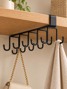 Hat Storage Rack, Belt Scarf Tie Organizer, Closet Accessory Storage Rack (Includes 6 Hooks), Entryway Bedroom Wall-Mounted Hook Rack, No-Drill Space-Saving Multifunctional Clothing Storage Rack, Holiday Winter Vacation Gift - Multicolor - View 4