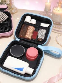 Cute Bow Decor Portable Storage Case With Wrist Strap, Multi-Purpose Soft Silicone Shell Mini Organizer Bag, Can Store Jewelry, Cosmetics, Coins, Sanitary Pads, Charging Cables And Hair Accessories - Multicolor - View 3