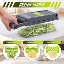 All-In-One Vegetable Cutter, 14 In 1 Food Chopper Dicer Slicer Shredder, Multiple Blades, Hand Protector & Egg Separator, Kitchen Gadget For Vegetable Fruit Prep - Multicolor - View 11