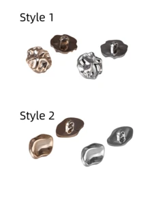 10-2pcs Special Shaped Plastic & Metal Buttons, Gold/Silver, 12mm Rippled Plastic Buttons For Women's Shirts, Sweaters, Blazers - A - View 11