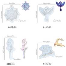 Christmas DIY Silicone Molds 4 Designs - Deer, Snowflake, Ballerina, Wings, Suitable For Wax Melting, Decorative Tags, Keychains - A - View 8