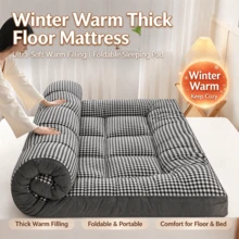 Mattress Pad, Ultra Soft & Comfortable, With 4-Corner Elastic Anti-Slip Straps, Breathable All-Season Mattress Pad, Multi-Purpose Floor Mat, Suitable For Bedroom, Tatami, Dorm, RV, Camping Indoor & Outdoor Use - Black - View 2
