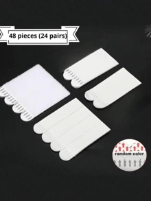 2pcs Hook And Loop Strips, Double-Sided Removable Adhesive Hooks, Waterproof Strong Adhesive Wall Hooks, For Hanging Picture Frames, Artworks, Posters, No Drilling, No Wall Damage, Suitable For Kitchen, Bathroom, Office Home Decor - Multiple Styles - View 11