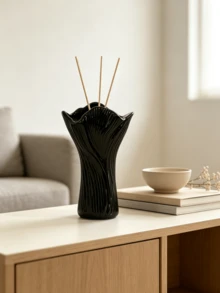 1 chai khuếch tán tinh dầu bằng que mây, màu đen trắng lốm đốm, hình lá ngân hạnh vân nhám, phong cách Bắc Âu tối giản, dùng trang trí phòng ngủ, trưng bày bàn, tạo hương phòng tắm, vật trang trí phòng khách, bình thơm liệu pháp hương cho gia đình - Đuốc - Xem 8