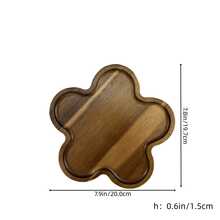 1pc Premium Rose Wood Serving Tray, Solid Wood Polished Easy Clean, Multi-Use Coffee Dessert Cheese Food Plate, Kitchen Accessory For Home Party Terrace Picnic, Table Decor For Living Room Bedroom, Halloween Christmas All Season Use - View 10