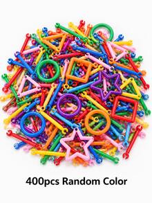 100/200pcs Magic Wand Construction Blocks Set - Children Building Blocks DIY Toy, Educational Construction Playset, Unleash Kids Imagination, Engineering Kit, Multi-Color & Shapes, Perfect Gift For Birthday, Holiday, Party, Puzzle Building Toy - Multicolor - View 12