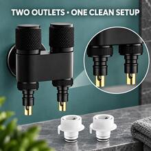 Stainless Steel Dual Outlet Angle Valve, 1 In 2 Out Water Stop Valve, Automatic Water Shut Off 3-Way Connector For Washing Machine - Multi-color - View 4