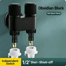 Stainless Steel Dual Outlet Angle Valve, 1 In 2 Out Water Stop Valve, Automatic Water Shut Off 3-Way Connector For Washing Machine - Multi-color - View 13