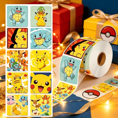 1 Set/500pcs Roll Cartoon Square Stickers, Cute Classic Images, Multiple Styles Repeating Patterns, Bright & Clear Printing, Self-Adhesive, Easy To Peel, Stable Adhesion. Suitable For Gift Sealing, Gift Box Decoration, Scrapbook DIY, Party Dessert Packaging, Wide Range Of Uses. Can Be Used As Birthday Party Supplies Gifts, New Year Gifts, Halloween Gifts, Christmas Gifts, Easter Gifts, Suitable For Various Festival Gatherings Decor, High Cost-Performance, Creative Decorative Item Full Of Atmosphere