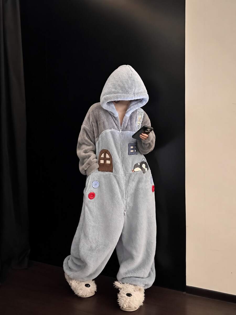 Women Lounge Jumpsuits - Blue [Thickened Version] - View 1