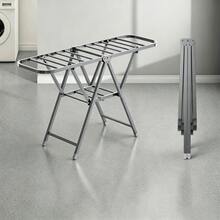 X-Shaped Grey Foldable Floor Clothes Drying Rack, Can Be Used With Adult Plastic Hangers, Suitable For - Balcony, Indoor Drying Of Small Fabrics, Quilt Air-Drying, Bathroom Decor - Random Color - View 6