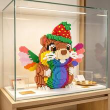 This 2897-Piece Building Block Set Creates A Cute And Adorable Capybara With Colorful Wings, Making It A Perfect Gift For Couples And Parents. The Assembly Difficulty Is Relatively High. It's An Ideal Gift For Christmas, Halloween, And The Back-To-School Season. - Blue and White - View 3