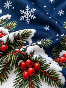 2pcs Blue Christmas Kitchen Curtain Set, Snowman Fox Cardinal Snowflake Winter Forest Print, Window Valance & Cabinet Curtain, Festive Kitchen Decor, Holiday Home Decor, Christmas Decorations For Home - Multicolor - View 7