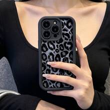 1件裝 銀紋個性時尚歐美風女孩款 啞光黑鏡框階梯設計 全包防摔軟殼手機殼，適用於 /Honor/Apple/Transsion/ - 彩色 - 查看 5