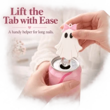 1pc Ghost Soda Can Pull Tab Opener With Pink Bow, Portable Long Nail Pull Tab Opening Tool, Halloween Beverage Can Opener, Small Kitchen Accessory For Home, Office, Picnic And Party - View 4